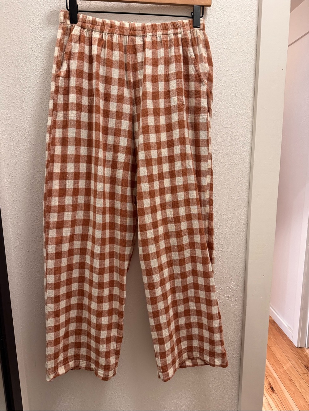 Emerson Fry Rust & Cream Gingham Pants